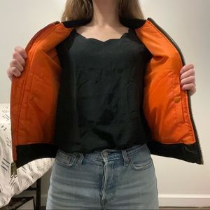 Reversible Black and Orange Bomber Jacket Size Small